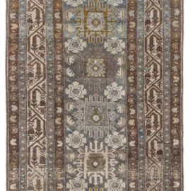 Antique Malayer Persian Allover Geometric Pale Sand Hand-Knotted Wool Runner – Circa 1930 BB8848