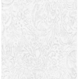 Traditional-Style Floral Arabesque Swirls Off White Hand-Knotted Silk Runner “Frostwhorl” N12884