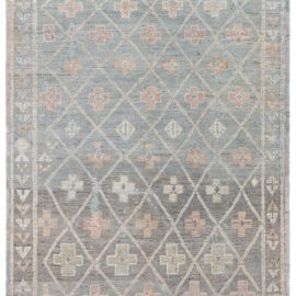 Vintage Moroccan Geometric Gray Hand-Knotted Wool Rug BB8837