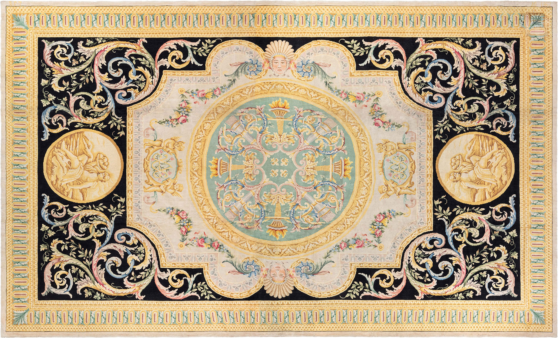 One-of-a-kind Oversized Vintage Spanish Savonnerie Rug BB6138 from the Doris Leslie Blau collection