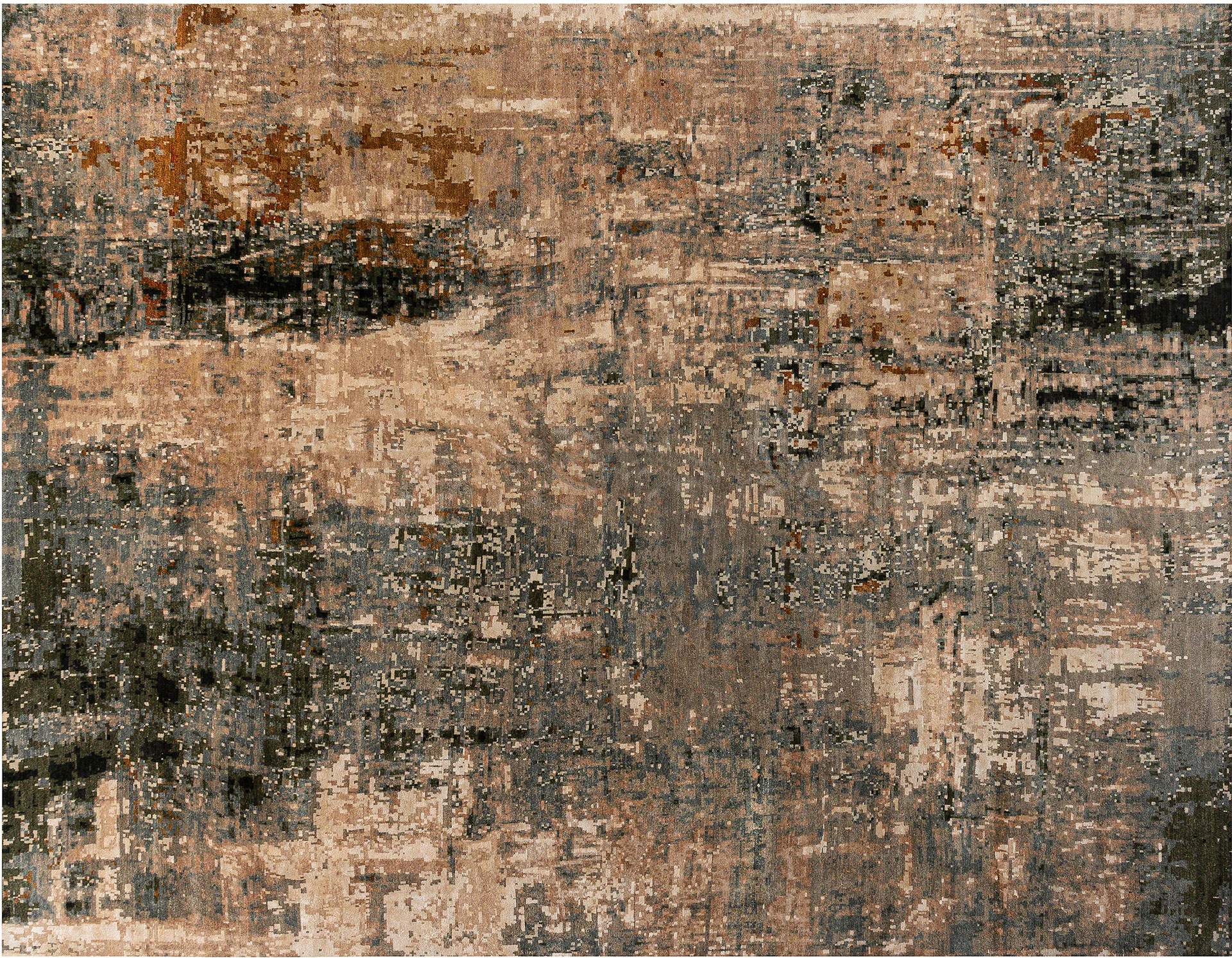 Abstract “Digital Age” Handmade Wool and Silk Rug N10405 from the Doris Leslie Blau collection