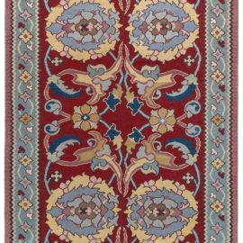 Antique Bessarabian Russian Allover Crimson Hand-Knotted Wool Runner – Circa 1930 BB8887
