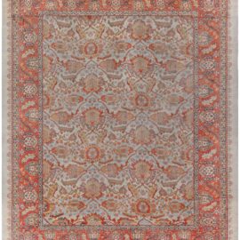 Antique Axminster English Allover Geometric Warm Tan Hand-Knotted Wool Rug(Machine Made) – Circa 1900 Wilton (Machine Made) BB8890
