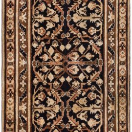 Antique Agra Indian Allover Geometric Light Beige Hand-Knotted Wool Runner – Circa 1900 (Fragment) BB8893