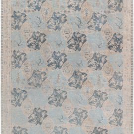 Indian Antique Allover Geometric Soft Beige Hand-Knotted Wool Rug – Circa 1910 BB8980