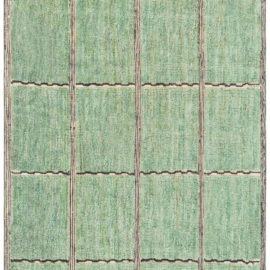 Geometric Runner In Mint: Handmade Contemporary Elegance “Cultivar” N12902