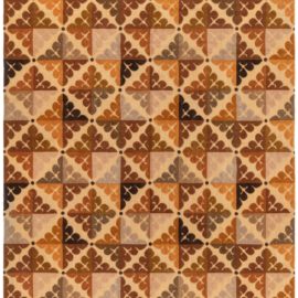 Traditional Aubusson-Inspired Geometric Light Beige Flatweave Wool Carpet “Tr Fle” N12900