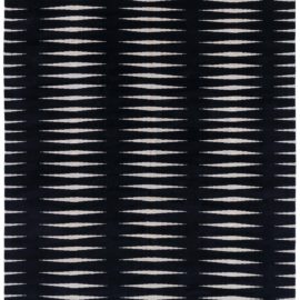 Geometric Modern Stripes Light Beige Hand-Knotted Wool & Silk Rug “Obelisk” N12894