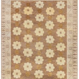 Modern Abstract Soft Beige Handmade Rug N12891