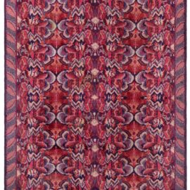 Mid-Century Scandinavian Abstract Lavender Hand-Knotted Wool Rug Pile BB8995