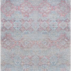 Antique Agra Indian Allover Geometric Light Gray Hand-Knotted Cotton Carpet – Circa 1920 BB9020
