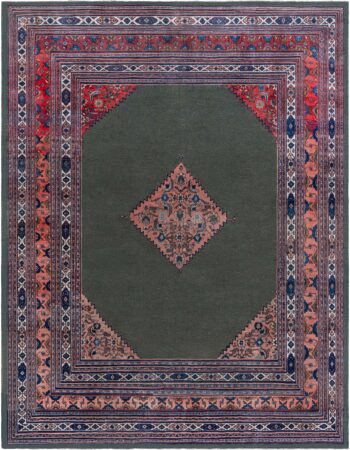 Antique Tabriz Persian Floral Allover Navy Blue Hand-Knotted Wool Carpet – Circa 1900 BB8776 Antique Tabriz Persian Floral Allover Navy Blue Hand-Knotted Wool Carpet – Circa 1900 BB8776