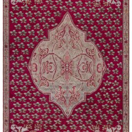 Turkish Antique Medallion Light Taupe Hand-Knotted Wool Rug – Circa 1880 Pomegranate Design BB9018