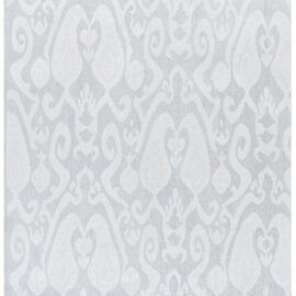 Modern Flatweave Arabesque Light Gray With Soft White Handmade Wool Rug “Silver Whisper” N12928