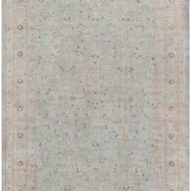 Antique Khorassan Persian Allover Floral Soft Beige Hand-Knotted Wool Rug – Circa 1920 BB9023