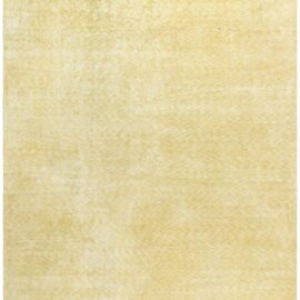 “Mythical” Modern Animal Solid Light Beige Hand-Knotted Cotton Rug Designed By Jean Lurçat N12953