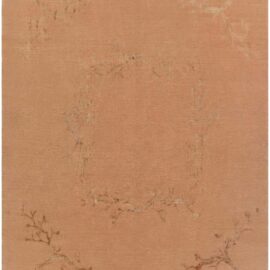 Modern Floral Dusty Blue Hand-Knotted Rug “Burgeon” Designed By Paolo Moschino N12950
