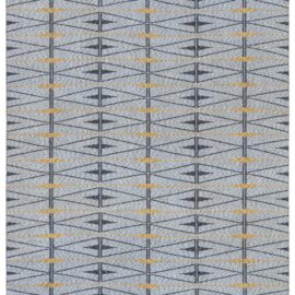 Scandinavian Vintage Geometric Light Gray Flatweave Wool Rug Double-Sided BB9007
