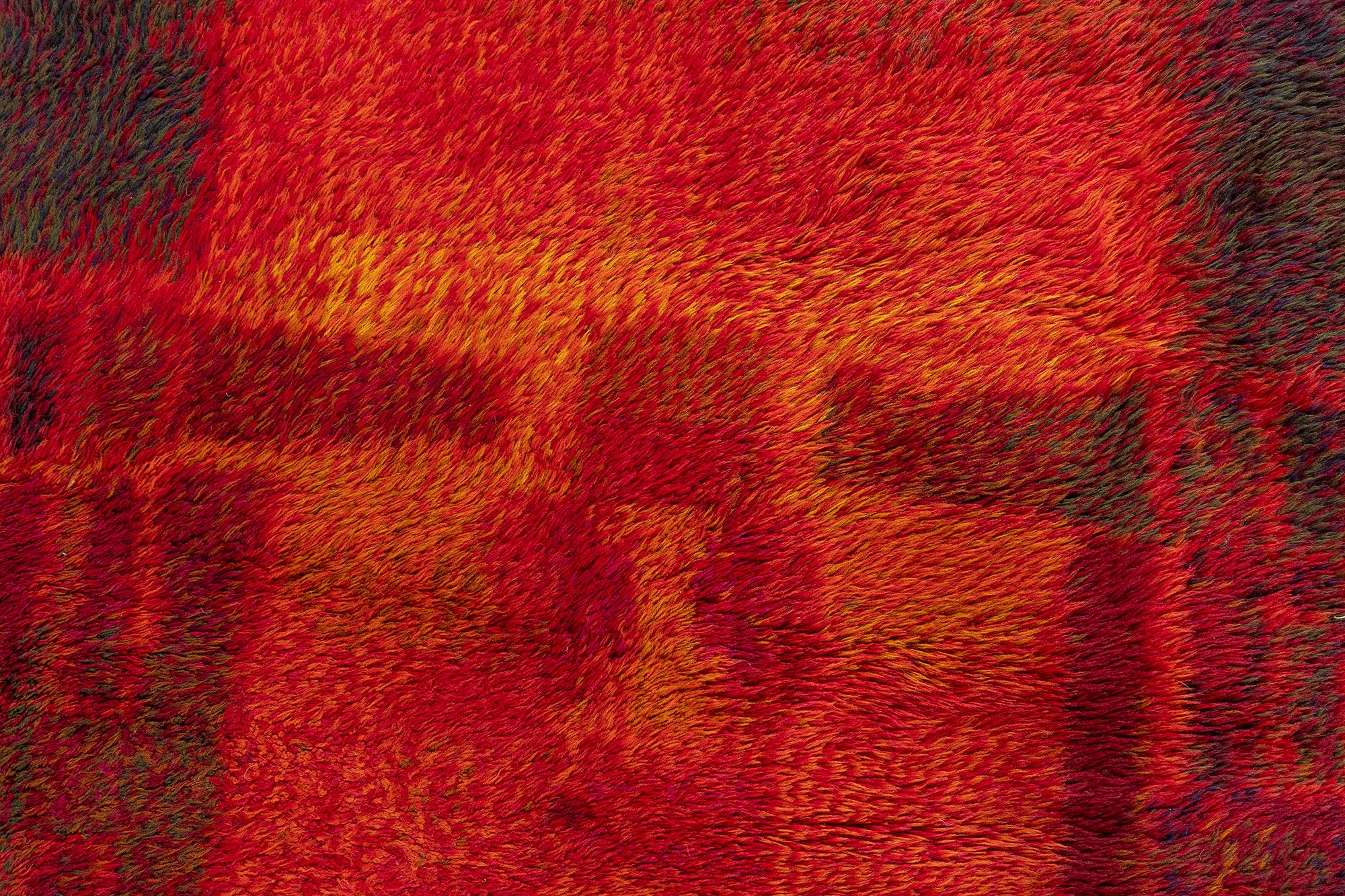Vintage Swedish Abstract Crimson Hand-Knotted Wool Rug Rya Pile Rug By Ritva Puotila BB9046 Vintage Swedish Abstract Crimson Hand-Knotted Wool Rug Rya Pile Rug By Ritva Puotila BB9046