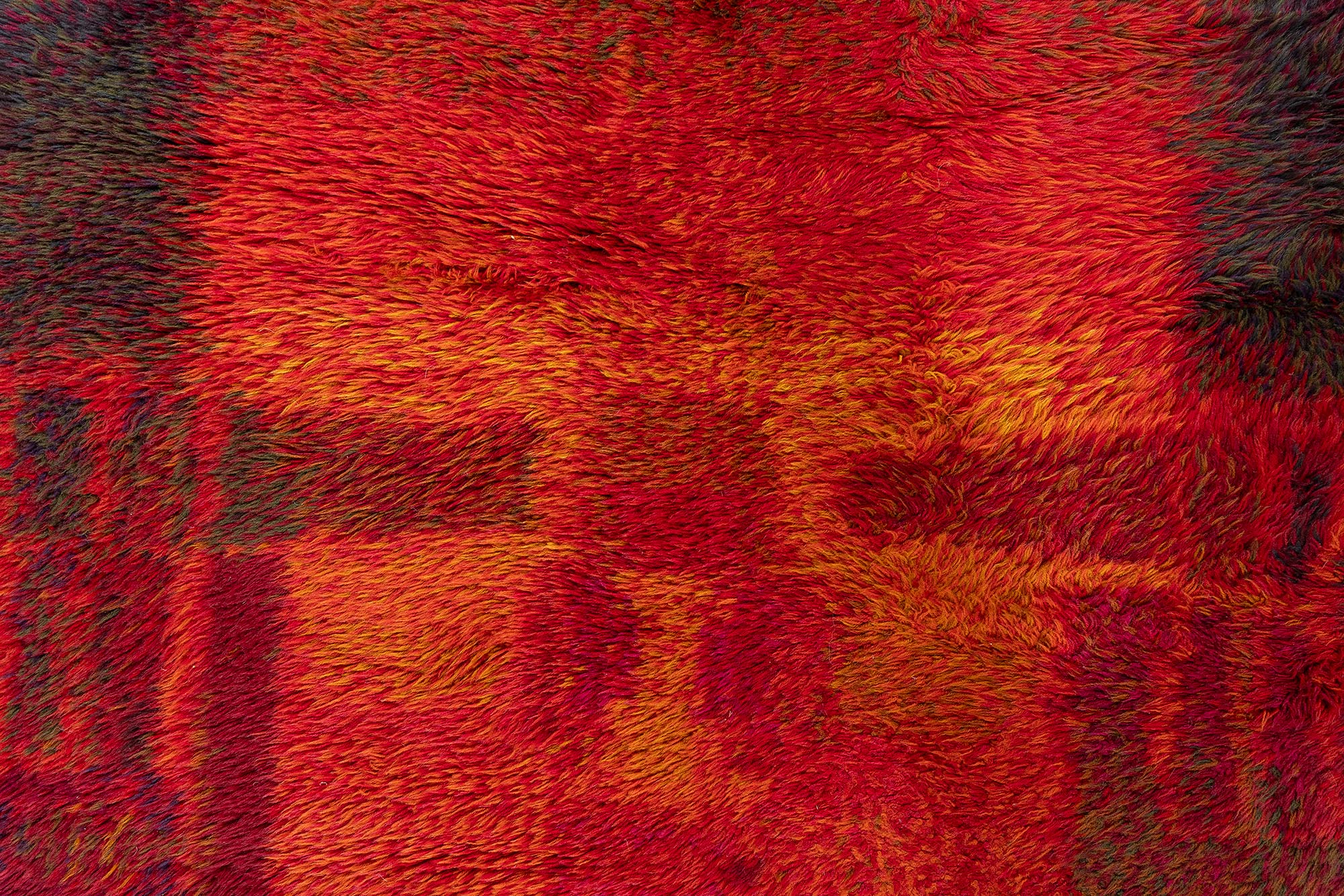 Vintage Swedish Abstract Crimson Hand-Knotted Wool Rug Rya Pile Rug By Ritva Puotila BB9046 Vintage Swedish Abstract Crimson Hand-Knotted Wool Rug Rya Pile Rug By Ritva Puotila BB9046