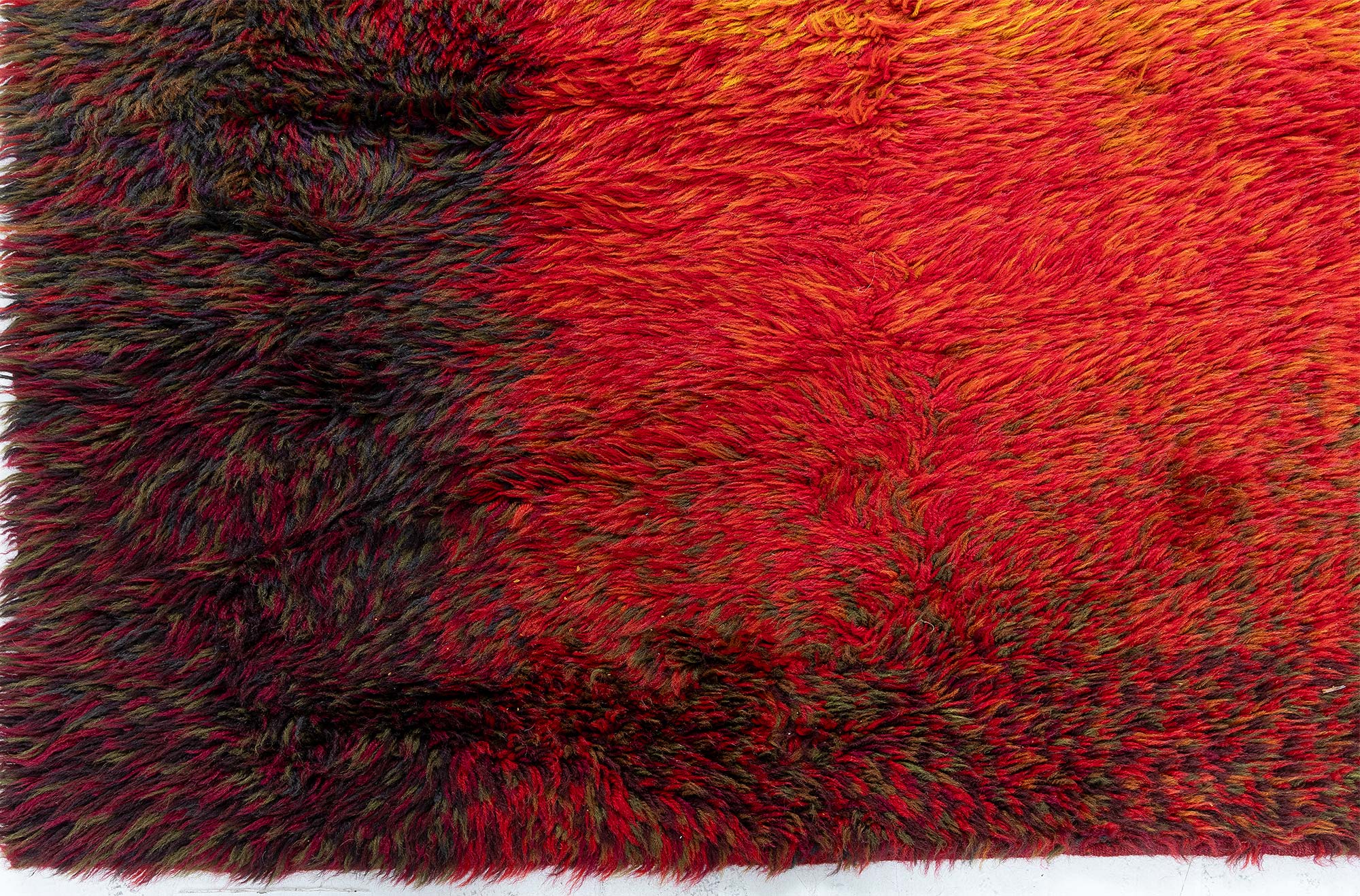 Vintage Swedish Abstract Crimson Hand-Knotted Wool Rug Rya Pile Rug By Ritva Puotila BB9046 Vintage Swedish Abstract Crimson Hand-Knotted Wool Rug Rya Pile Rug By Ritva Puotila BB9046