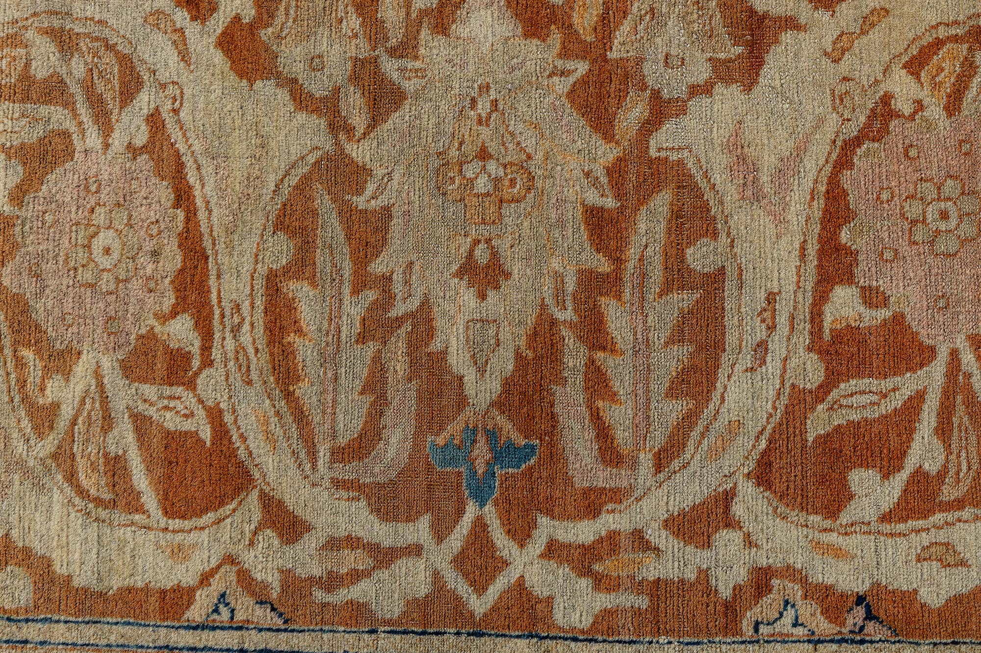 Antique Tabriz Persian Medallion Oversized Warm Tan, Hand-Knotted Wool Rug – Circa 1860 Haji Jalili BB9055 Antique Tabriz Persian Medallion Oversized Warm Tan, Hand-Knotted Wool Rug – Circa 1860 Haji Jalili BB9055