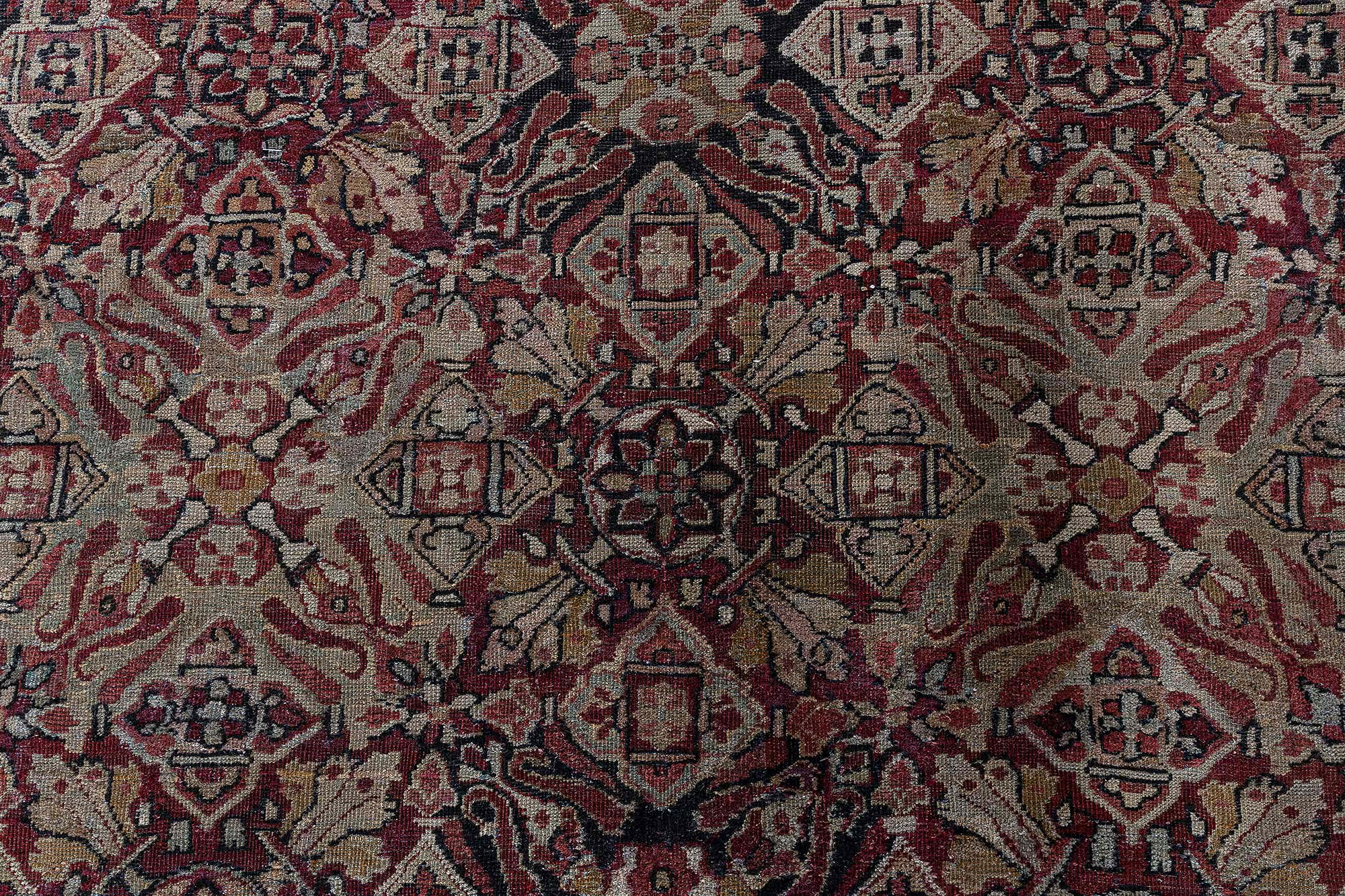 Amritsar Indian Antique Allover Warm Tan Hand-Knotted Wool Rug – Circa 1910 (Size Adjusted) BB9057 Amritsar Indian Antique Allover Warm Tan Hand-Knotted Wool Rug – Circa 1910 (Size Adjusted) BB9057