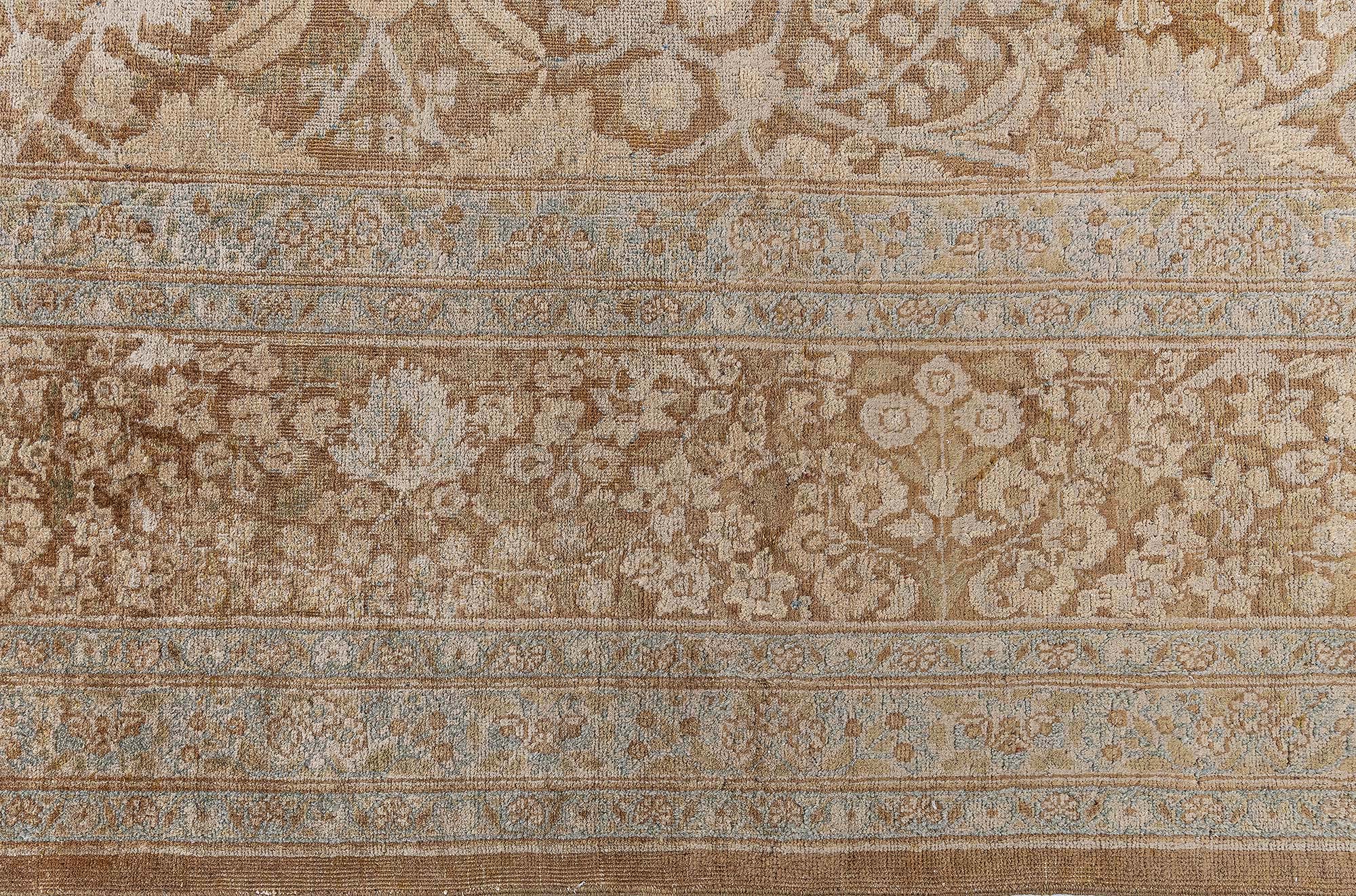 Antique Meshad Persian Allover Floral Soft Beige Hand-Knotted Wool Rug – Circa 1920 BB9058 Antique Meshad Persian Allover Floral Soft Beige Hand-Knotted Wool Rug – Circa 1920 BB9058