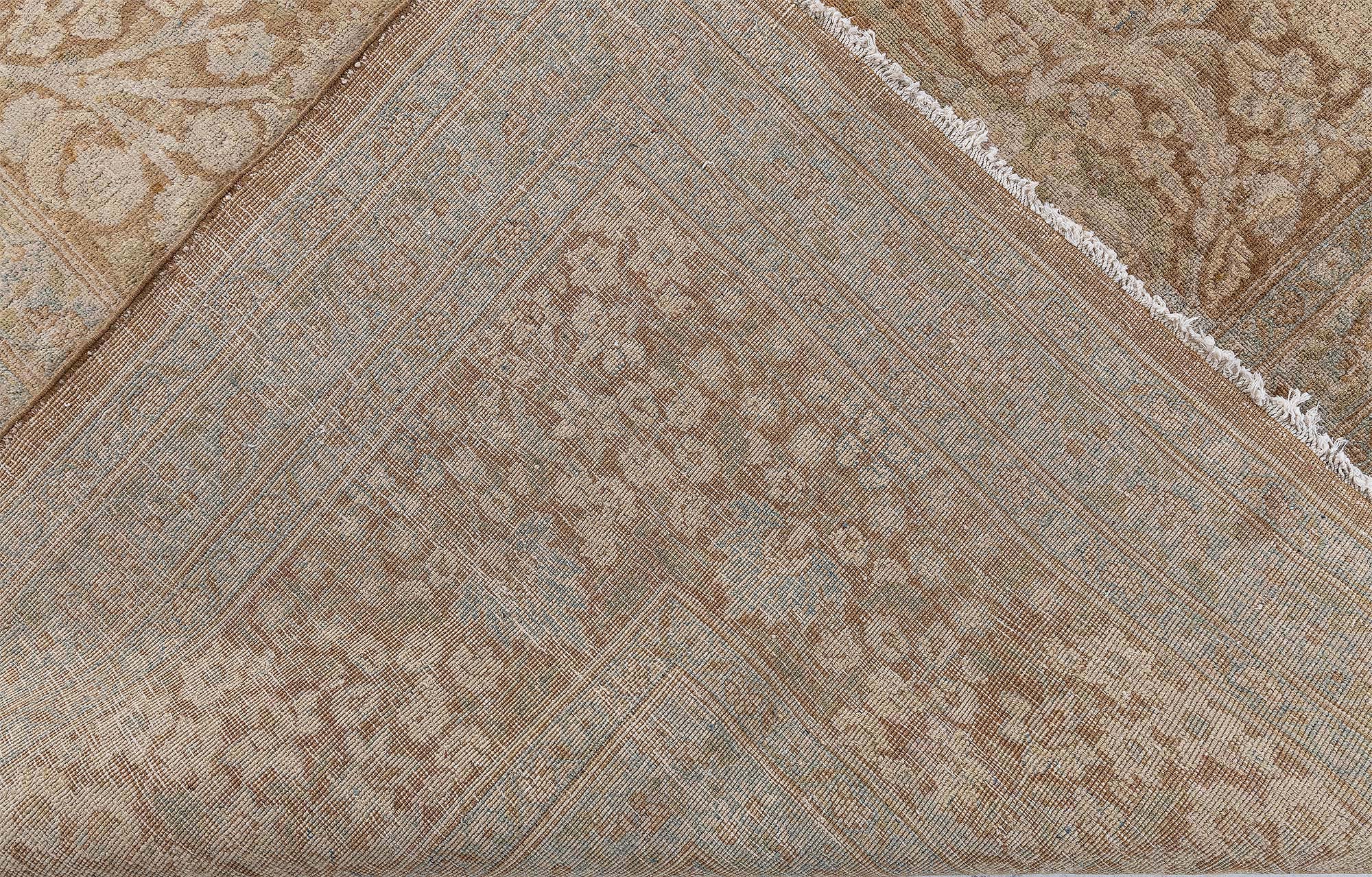 Antique Meshad Persian Allover Floral Soft Beige Hand-Knotted Wool Rug – Circa 1920 BB9058 Antique Meshad Persian Allover Floral Soft Beige Hand-Knotted Wool Rug – Circa 1920 BB9058