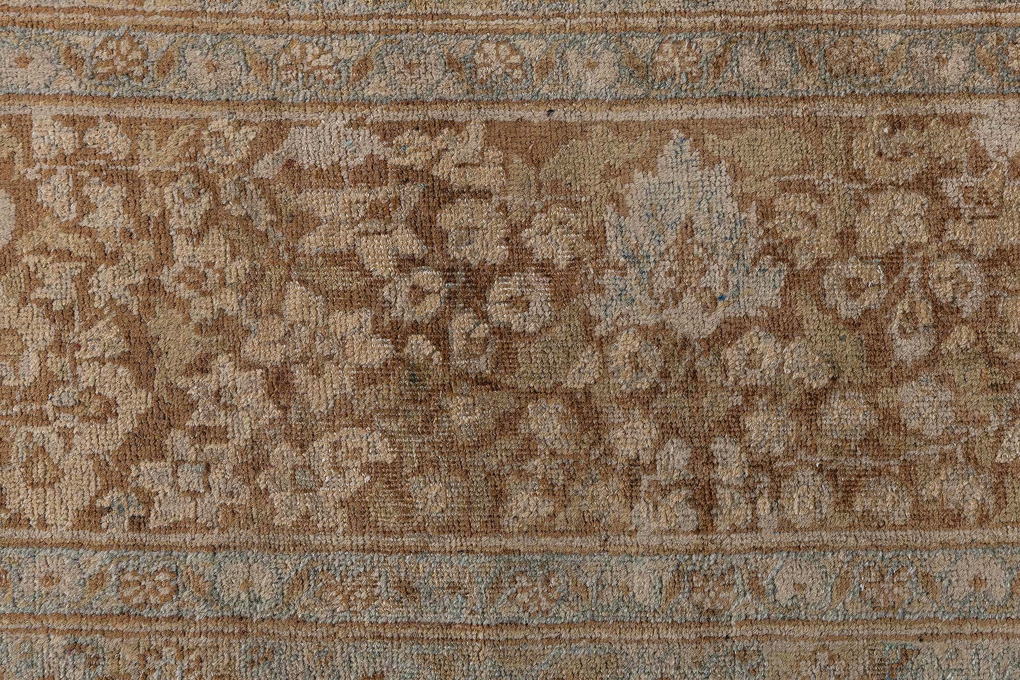 Antique Meshad Persian Allover Floral Soft Beige Hand-Knotted Wool Rug – Circa 1920 BB9058 Antique Meshad Persian Allover Floral Soft Beige Hand-Knotted Wool Rug – Circa 1920 BB9058