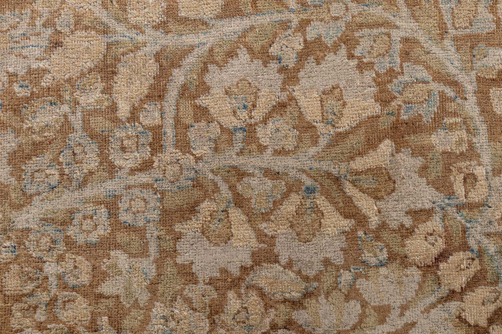 Antique Meshad Persian Allover Floral Soft Beige Hand-Knotted Wool Rug – Circa 1920 BB9058 Antique Meshad Persian Allover Floral Soft Beige Hand-Knotted Wool Rug – Circa 1920 BB9058