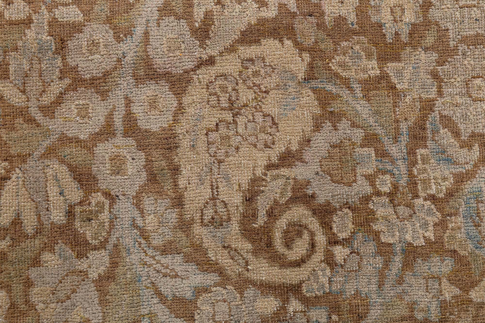 Antique Meshad Persian Allover Floral Soft Beige Hand-Knotted Wool Rug – Circa 1920 BB9058 Antique Meshad Persian Allover Floral Soft Beige Hand-Knotted Wool Rug – Circa 1920 BB9058