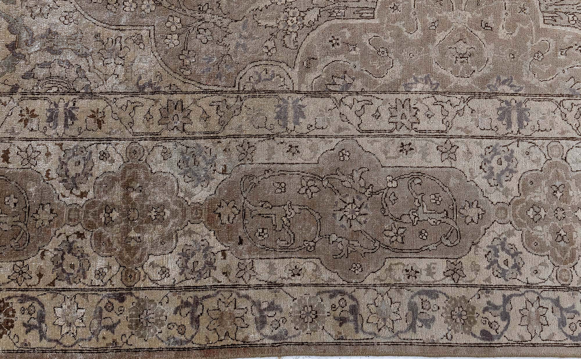 Antique Turkish Floral Allover Brown Hand-Knotted Wool Rug – Circa 1920 BB9059 Antique Turkish Floral Allover Brown Hand-Knotted Wool Rug – Circa 1920 BB9059
