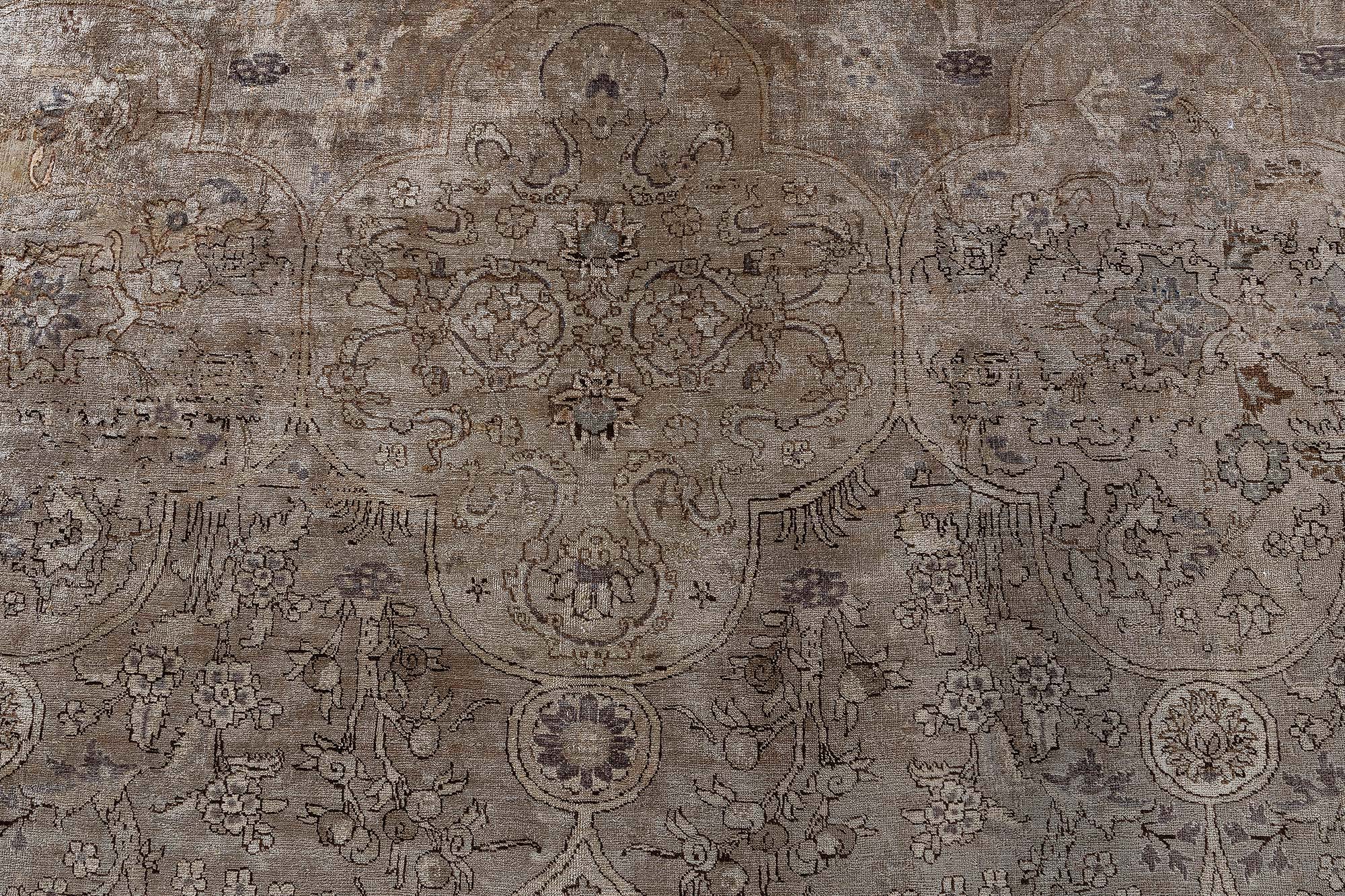 Antique Turkish Floral Allover Brown Hand-Knotted Wool Rug – Circa 1920 BB9059 Antique Turkish Floral Allover Brown Hand-Knotted Wool Rug – Circa 1920 BB9059