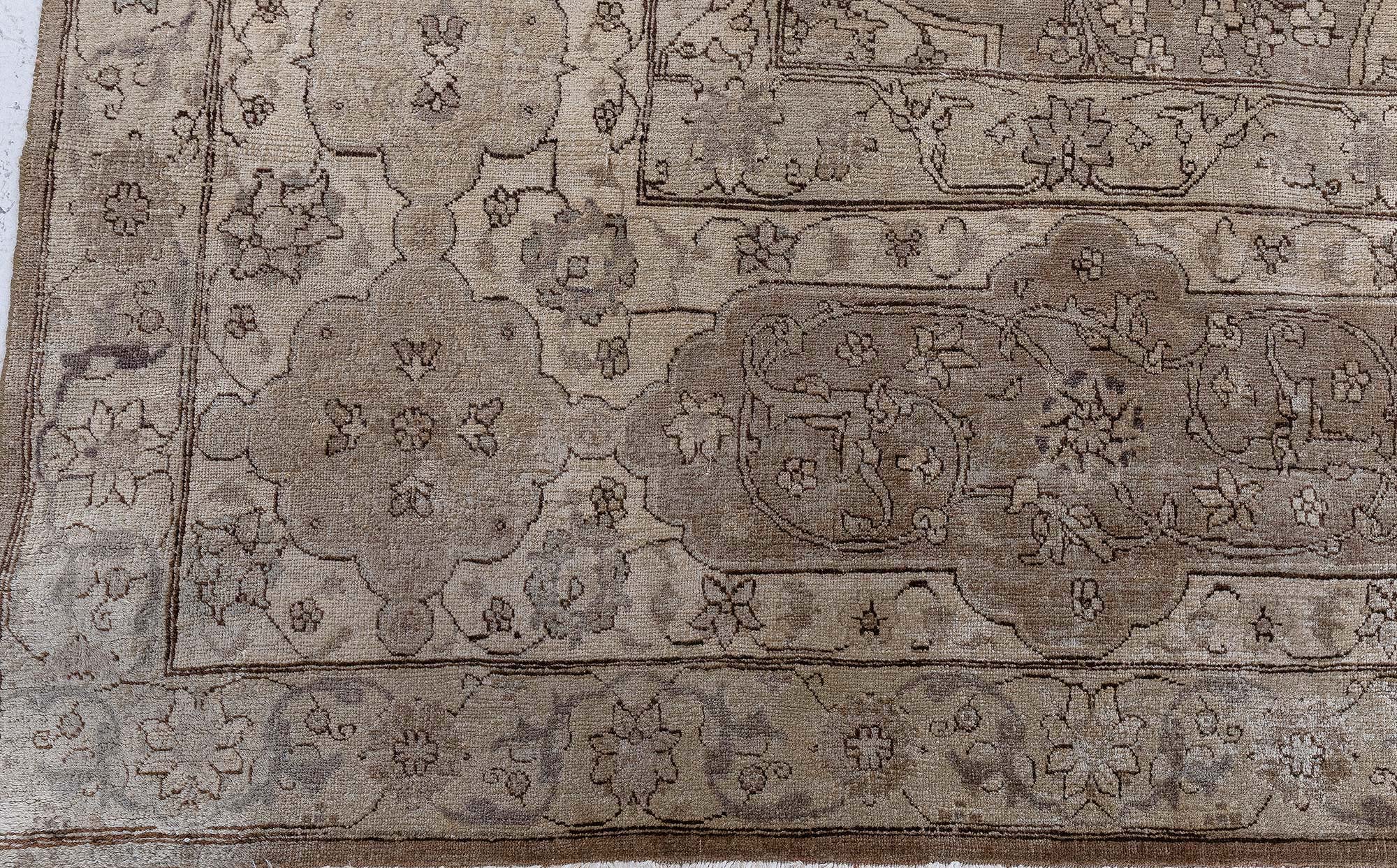 Antique Turkish Floral Allover Brown Hand-Knotted Wool Rug – Circa 1920 BB9059 Antique Turkish Floral Allover Brown Hand-Knotted Wool Rug – Circa 1920 BB9059