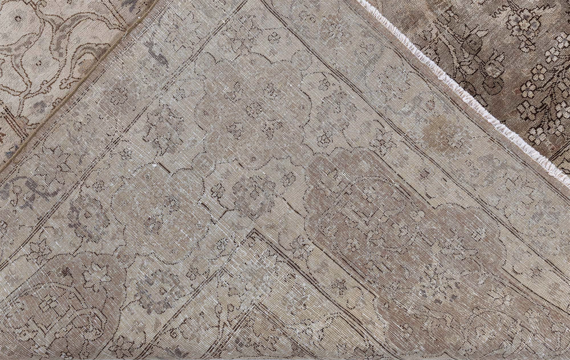 Antique Turkish Floral Allover Brown Hand-Knotted Wool Rug – Circa 1920 BB9059 Antique Turkish Floral Allover Brown Hand-Knotted Wool Rug – Circa 1920 BB9059