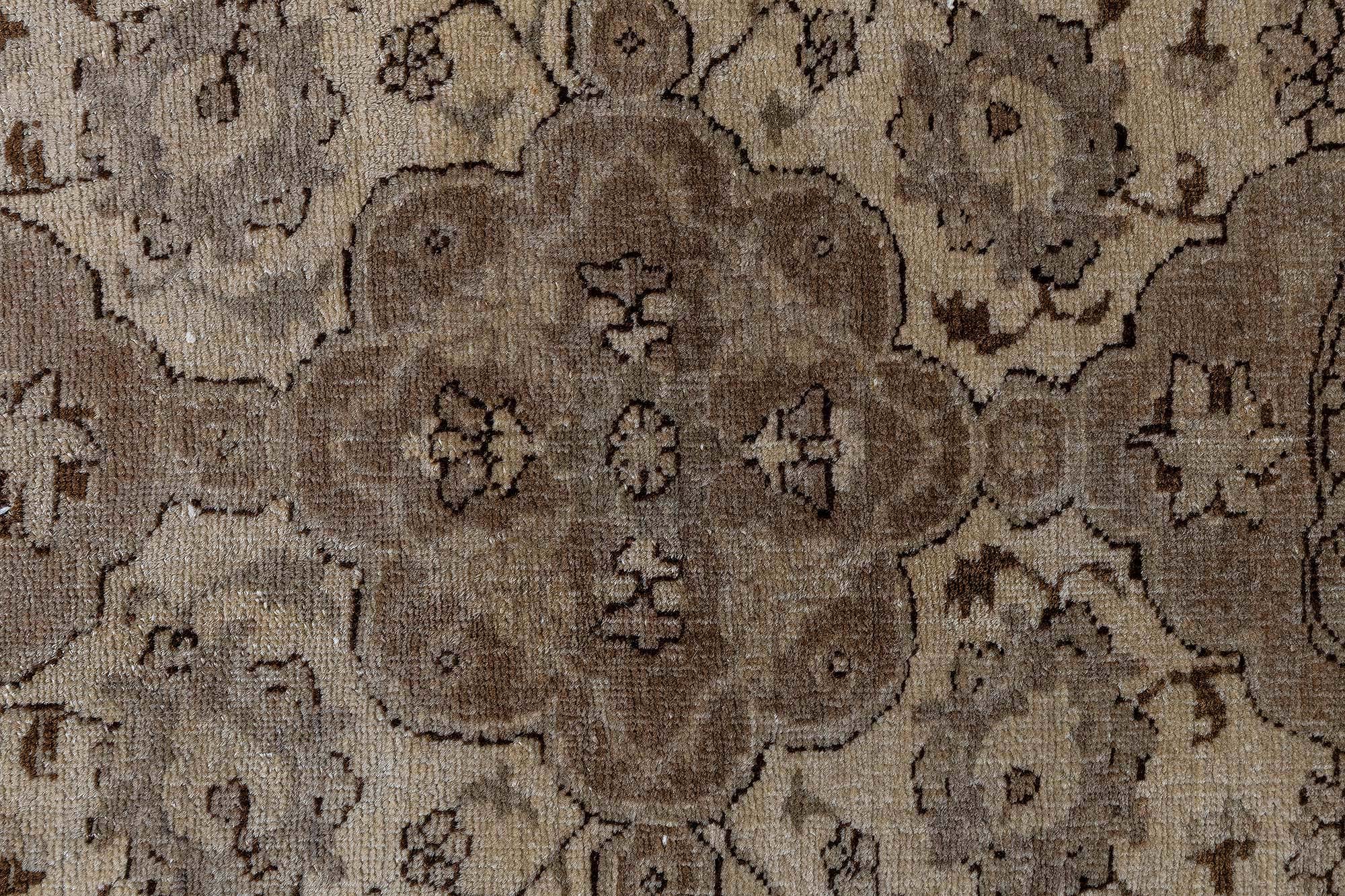 Antique Turkish Floral Allover Brown Hand-Knotted Wool Rug – Circa 1920 BB9059 Antique Turkish Floral Allover Brown Hand-Knotted Wool Rug – Circa 1920 BB9059