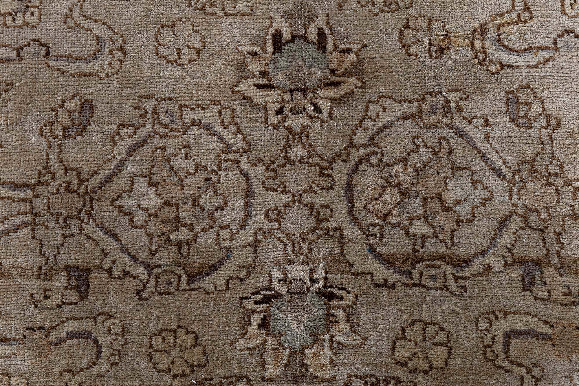 Antique Turkish Floral Allover Brown Hand-Knotted Wool Rug – Circa 1920 BB9059 Antique Turkish Floral Allover Brown Hand-Knotted Wool Rug – Circa 1920 BB9059