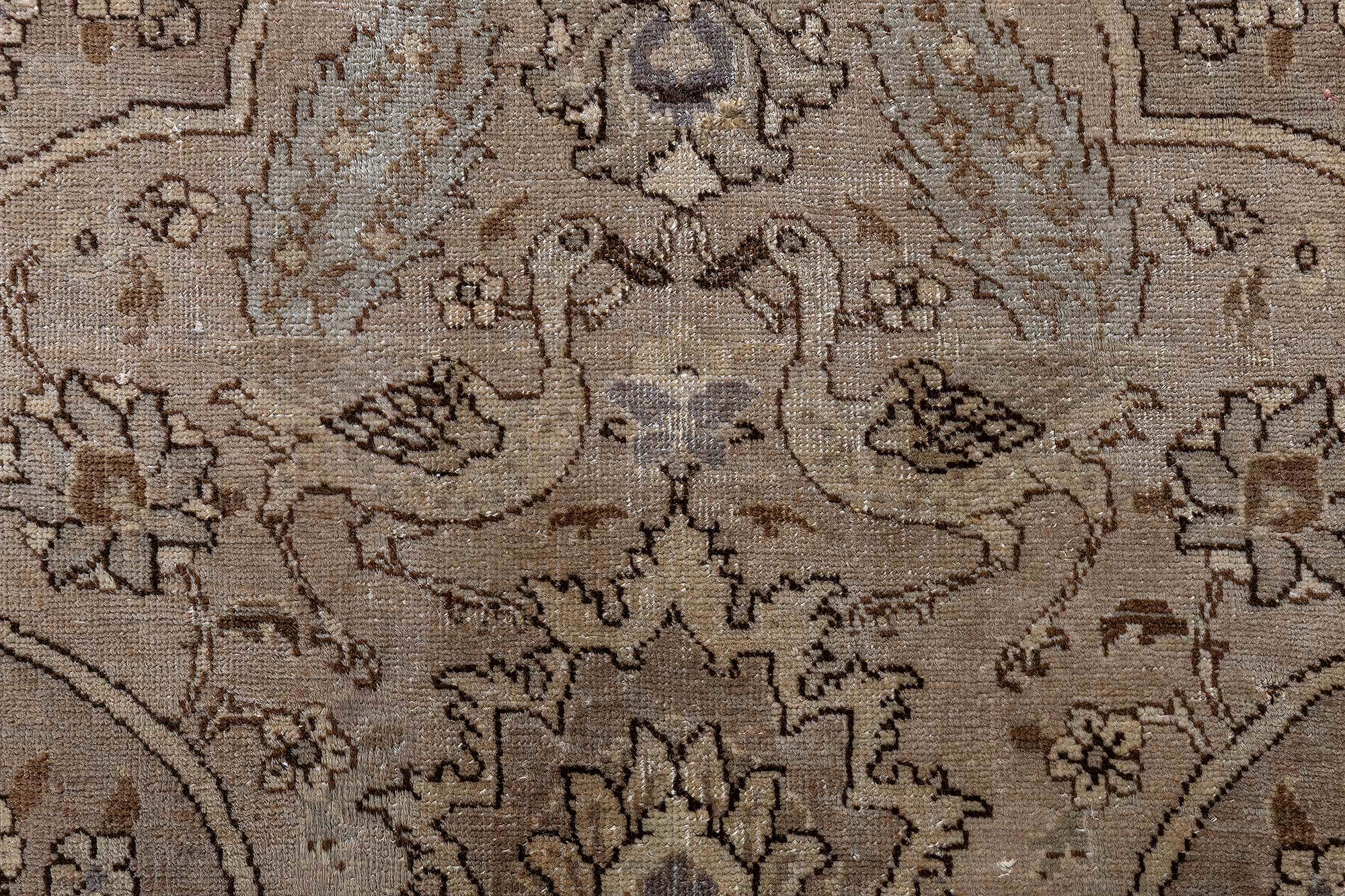 Antique Turkish Floral Allover Brown Hand-Knotted Wool Rug – Circa 1920 BB9059 Antique Turkish Floral Allover Brown Hand-Knotted Wool Rug – Circa 1920 BB9059