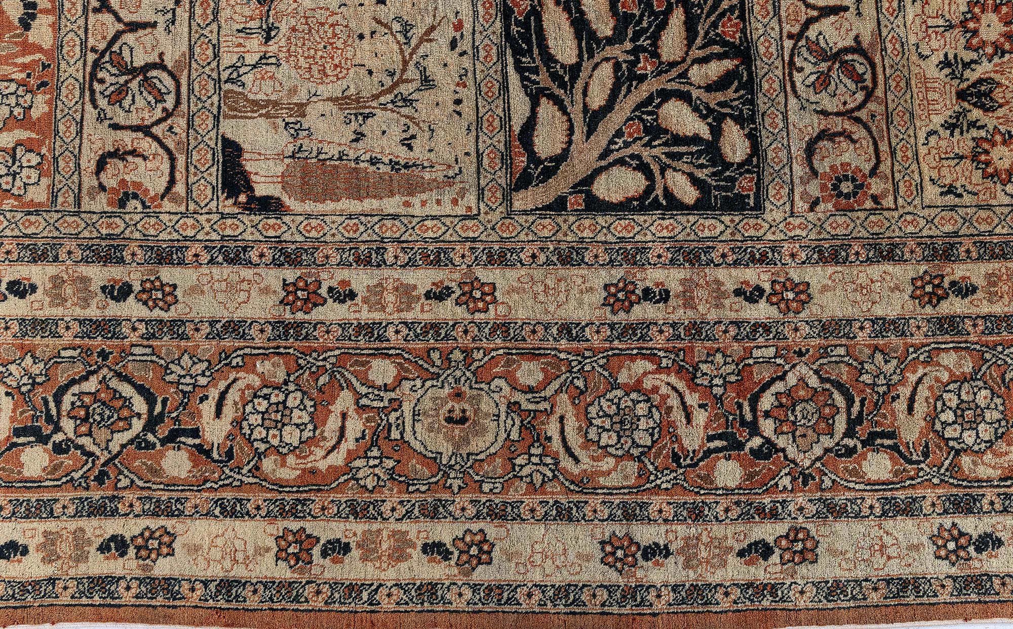Antique Tabriz Persian Allover Warm Tan Hand-Knotted Wool Rug – Circa 1900 BB9060 Antique Tabriz Persian Allover Warm Tan Hand-Knotted Wool Rug – Circa 1900 BB9060