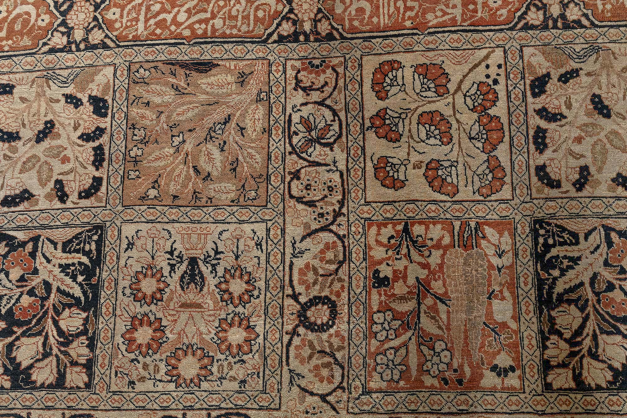 Antique Tabriz Persian Allover Warm Tan Hand-Knotted Wool Rug – Circa 1900 BB9060 Antique Tabriz Persian Allover Warm Tan Hand-Knotted Wool Rug – Circa 1900 BB9060
