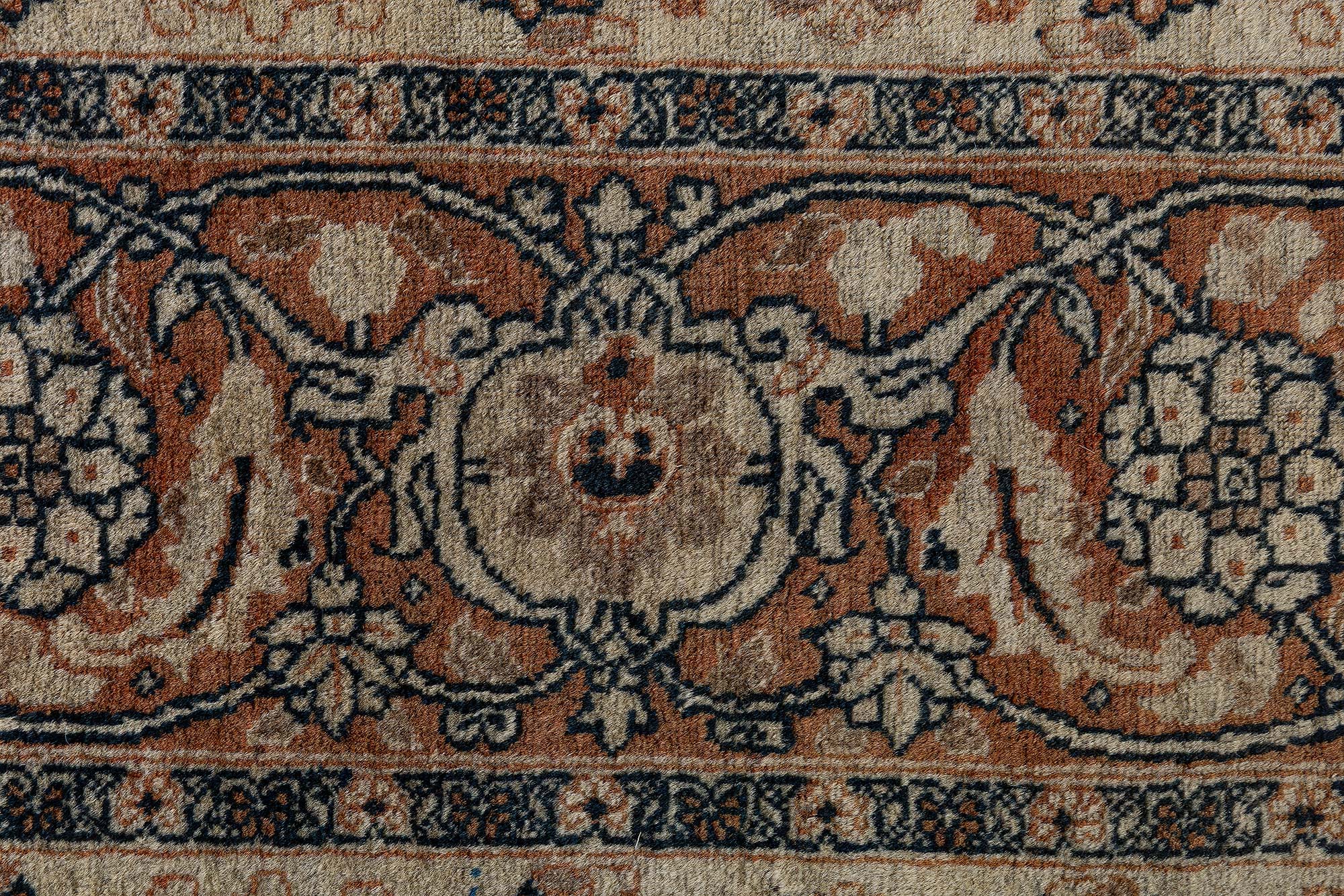 Antique Tabriz Persian Allover Warm Tan Hand-Knotted Wool Rug – Circa 1900 BB9060 Antique Tabriz Persian Allover Warm Tan Hand-Knotted Wool Rug – Circa 1900 BB9060
