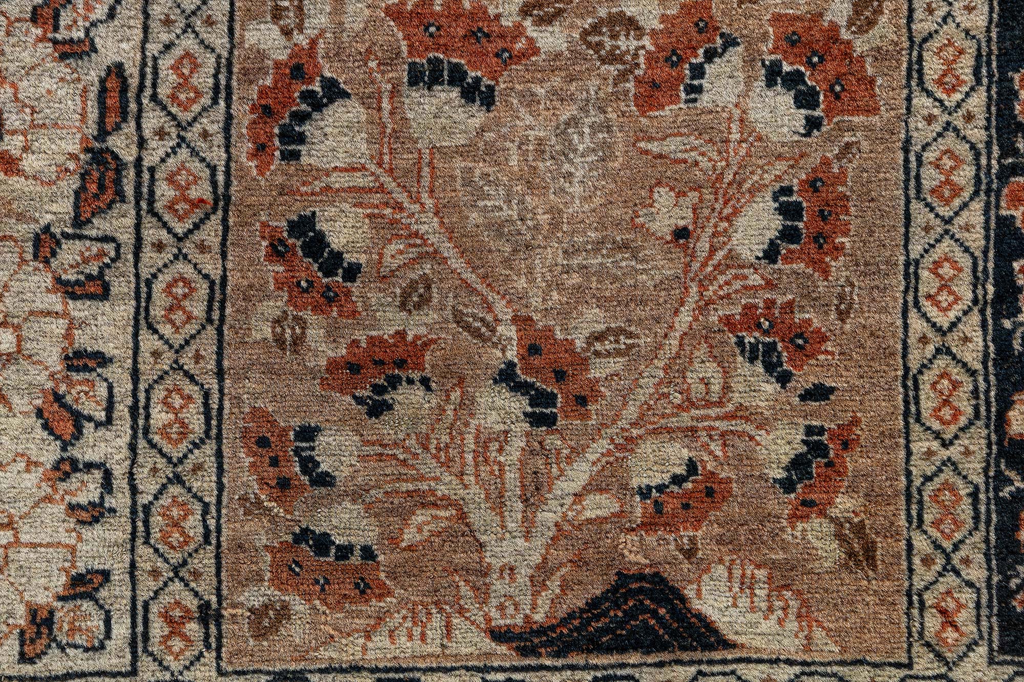Antique Tabriz Persian Allover Warm Tan Hand-Knotted Wool Rug – Circa 1900 BB9060 Antique Tabriz Persian Allover Warm Tan Hand-Knotted Wool Rug – Circa 1900 BB9060