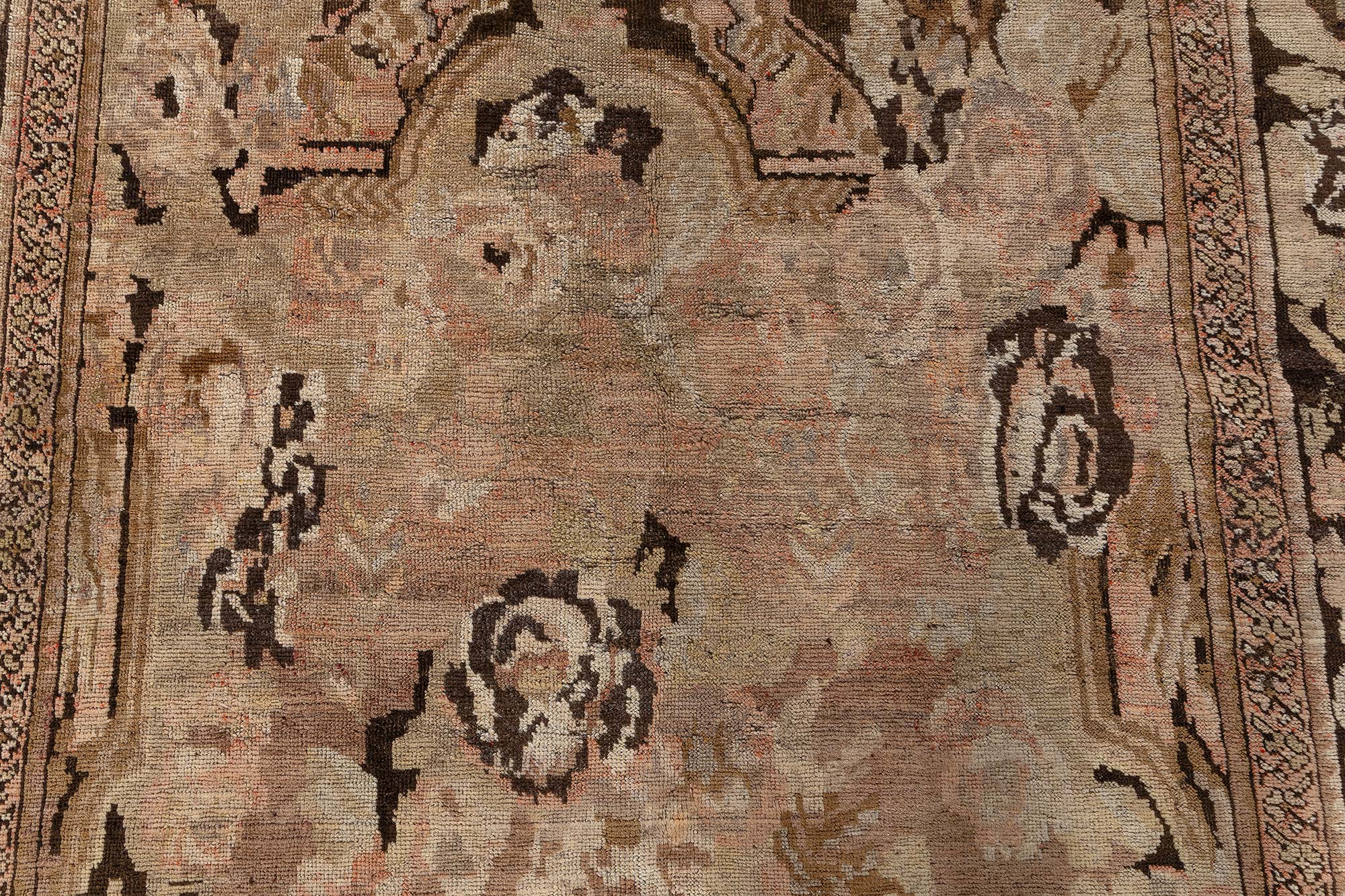 Antique Karabakh Caucasian Allover Floral Warm Tan Hand-Knotted Wool Rug – Circa 1900 Paisley Design BB9064 Antique Karabakh Caucasian Allover Floral Warm Tan Hand-Knotted Wool Rug – Circa 1900 Paisley Design BB9064