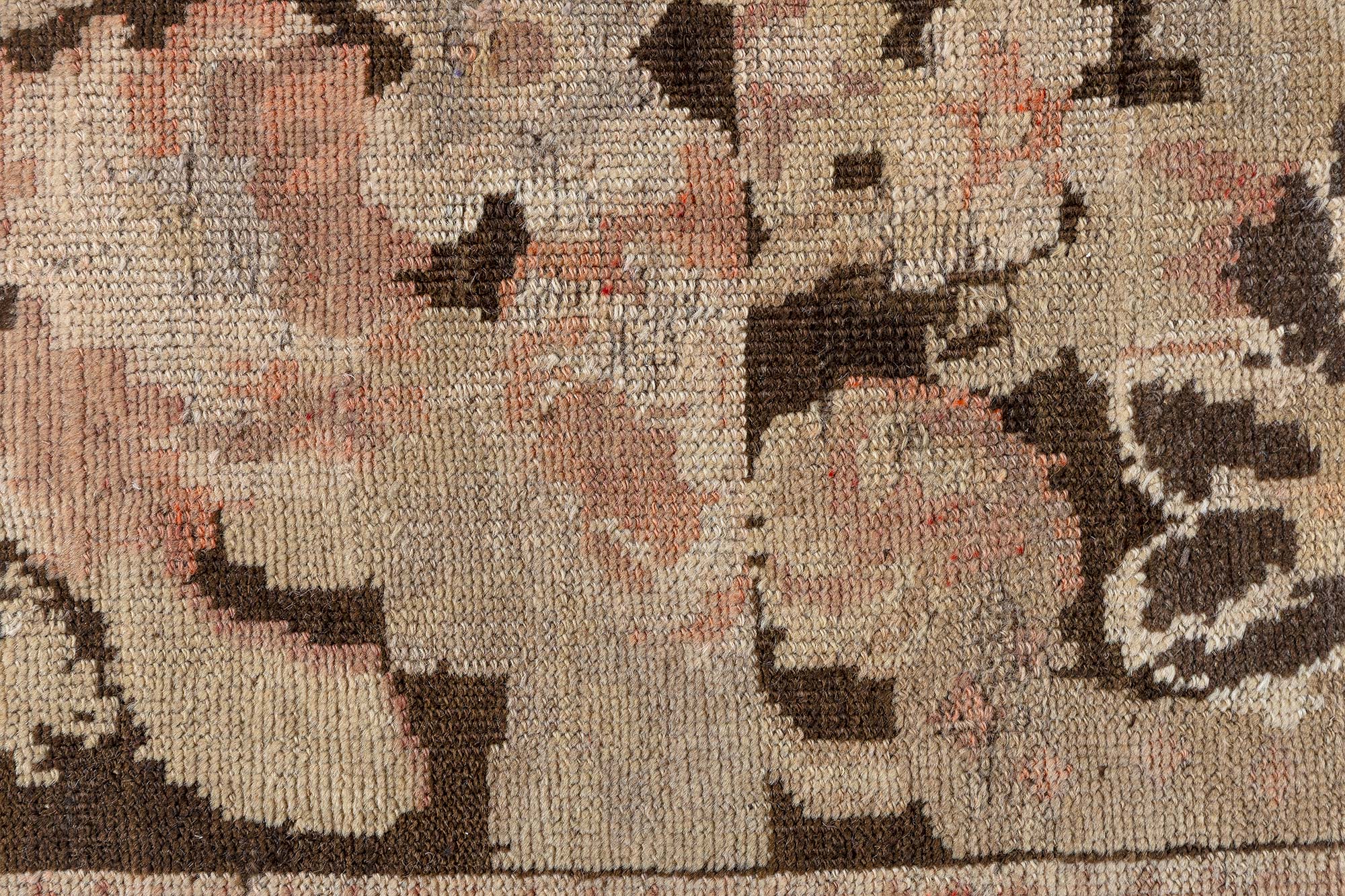 Antique Karabakh Caucasian Allover Floral Warm Tan Hand-Knotted Wool Rug – Circa 1900 Paisley Design BB9064 Antique Karabakh Caucasian Allover Floral Warm Tan Hand-Knotted Wool Rug – Circa 1900 Paisley Design BB9064
