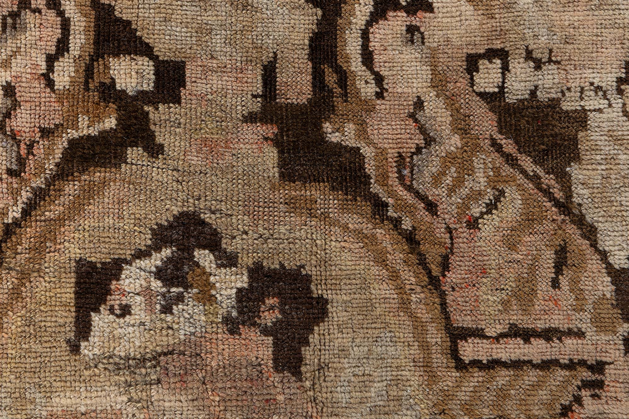 Antique Karabakh Caucasian Allover Floral Warm Tan Hand-Knotted Wool Rug – Circa 1900 Paisley Design BB9064 Antique Karabakh Caucasian Allover Floral Warm Tan Hand-Knotted Wool Rug – Circa 1900 Paisley Design BB9064