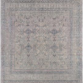 Antique Kirman Persian Allover Light Gray Hand-Knotted Wool Rug – Circa 1900 BB9033
