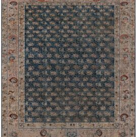 Antique Turkish Allover Floral Pale Sand Hand-Knotted Wool Rug – Circa 1920 BB9062