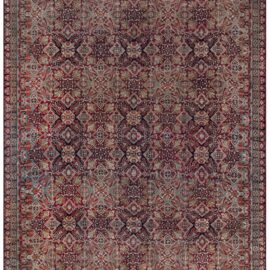 Amritsar Indian Antique Allover Warm Tan Hand-Knotted Wool Rug – Circa 1910 (Size Adjusted) BB9057