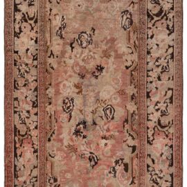 Antique Karabakh Caucasian Allover Floral Warm Tan Hand-Knotted Wool Rug – Circa 1900 Paisley Design BB9064